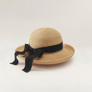 Helen Kaminski Newport Grosgrain-Trimmed Raffia Sun Hat - One Size - Neutral